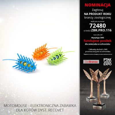 MOTOMOUSE – ELEKTRONICZNA ZABAWKA DLA KOTÓW DYST. RECOVET